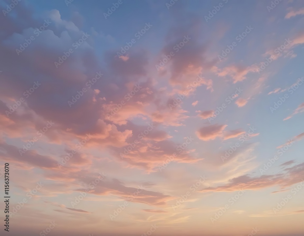 Pastel Pink and Blue Clouds at Sunset Pastel Pink and Blue Clouds at Sunset