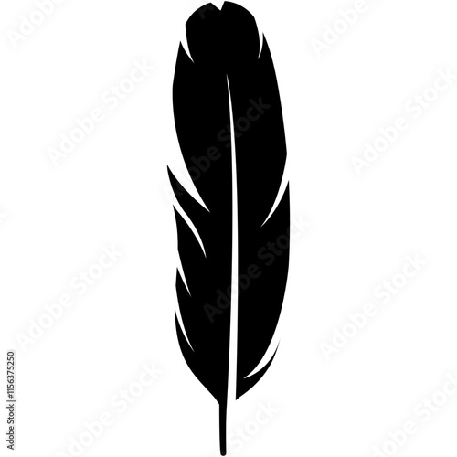 Abstract Bird Feather Silhouette. Isolated Flat Vector Illustration