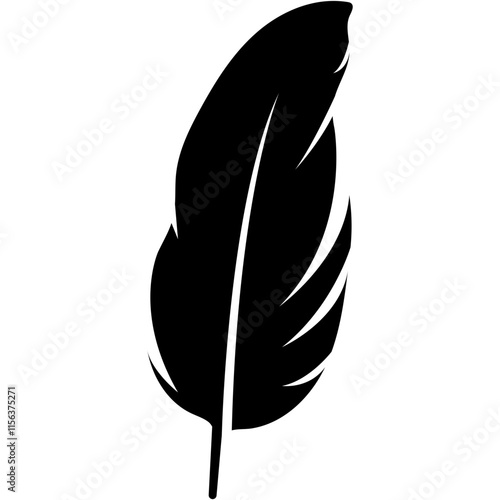 Abstract Bird Feather Silhouette. Isolated Flat Vector Illustration
