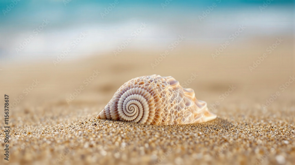 A close-up seashell resting on a sandy beach, symbolizing calmness and the ocean, ideal for coastal or travel themes. A close-up seashell resting on a sandy beach, symbolizing calmness and the ocean, ideal for coastal or travel themes.