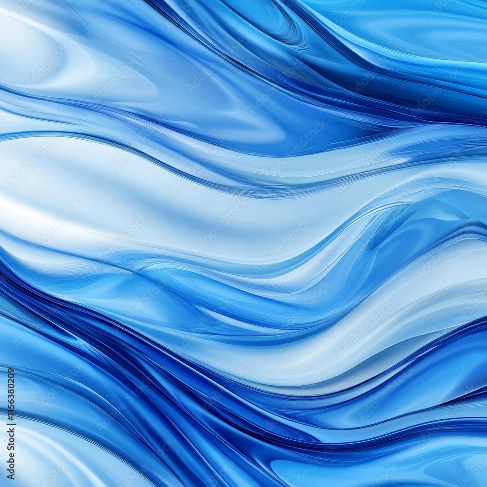 The image is a blue and white wave with a lot of detail. The blue color is dominant and the white color is used to create contrast The image is a blue and white wave with a lot of detail. The blue color is dominant and the white color is used to create contrast