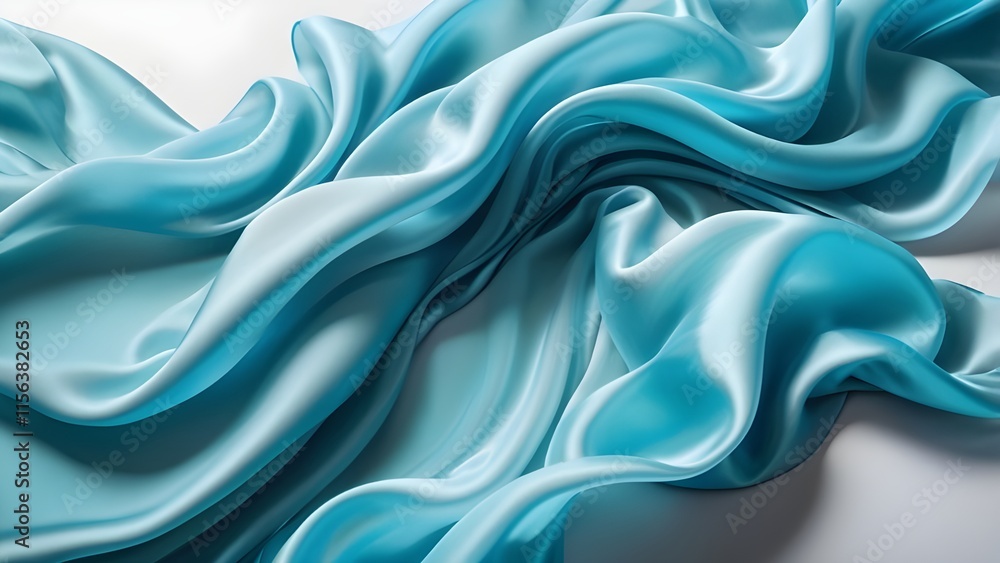 Abstract Ribbons Wallpaper Modern Blue Design with Wavy Layers Generative AI Abstract Ribbons Wallpaper Modern Blue Design with Wavy Layers Generative AI