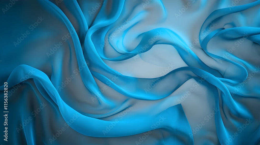 Abstract Ribbons Wallpaper Modern Blue Design with Wavy Layers Generative AI Abstract Ribbons Wallpaper Modern Blue Design with Wavy Layers Generative AI