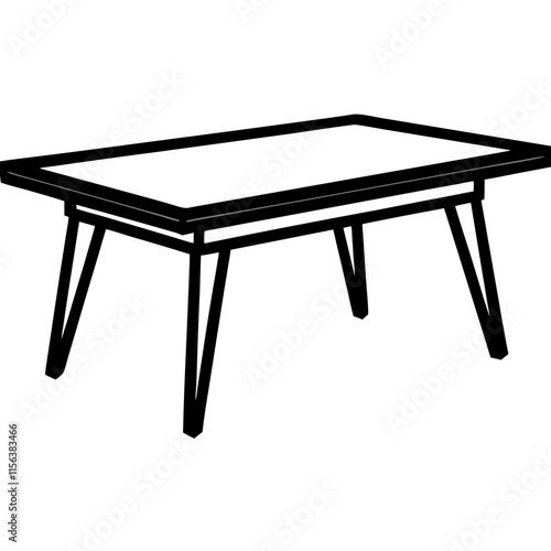 Wood Table Line Art Vector Design