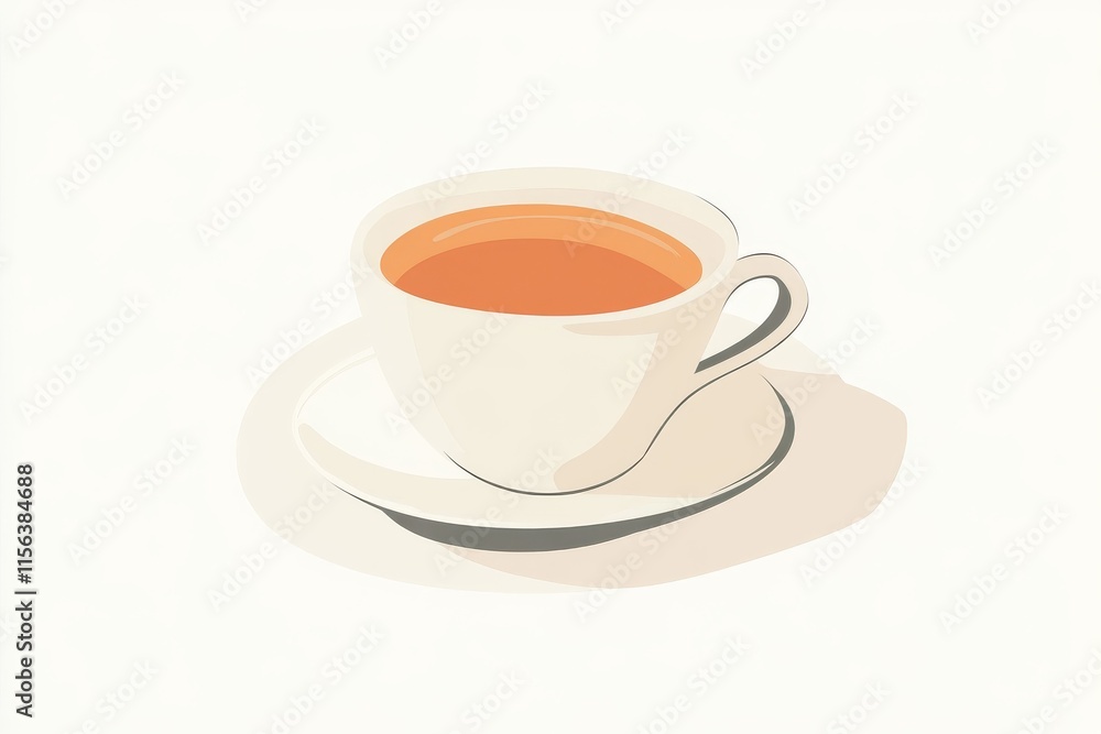 Simple and elegant illustration of a coffee cup on a saucer, perfect for modern design themes and coffee-related content. Simple and elegant illustration of a coffee cup on a saucer, perfect for modern design themes and coffee-related content.