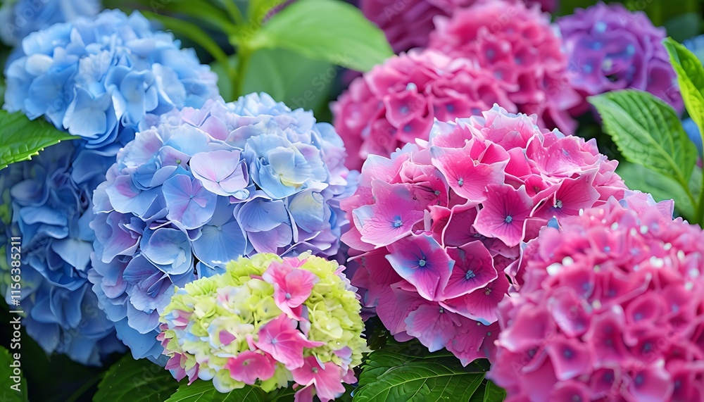 hydrangea bush in vibrant colors hydrangea bush in vibrant colors