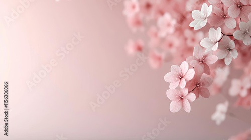 Pastel floral idea. Delicate pink and white blossoms on a soft background, symbolizing beauty and renewal.