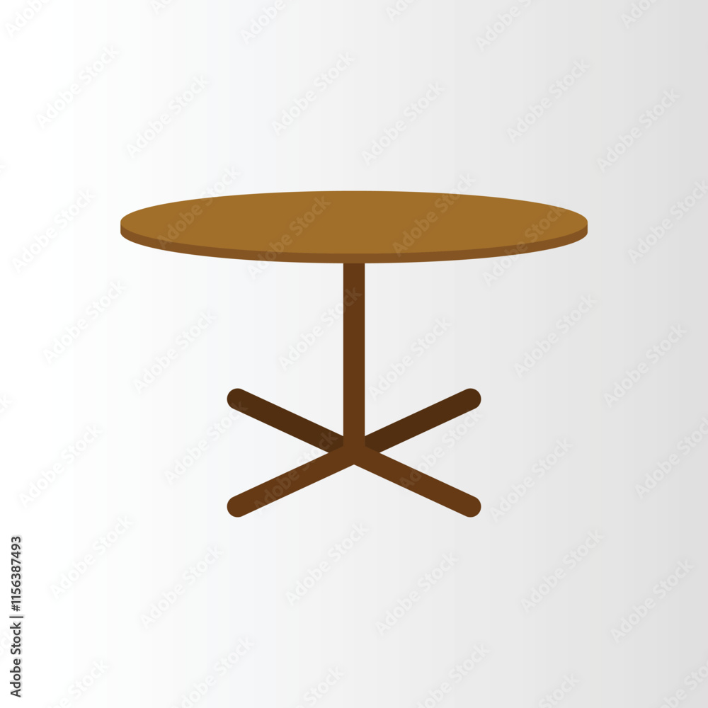 Round Table Icon with Cross Legs Round Table Icon with Cross Legs