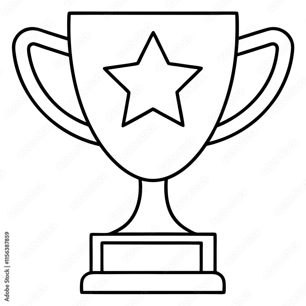 Trophy of Success Line Art Vector Design Trophy of Success Line Art Vector Design
