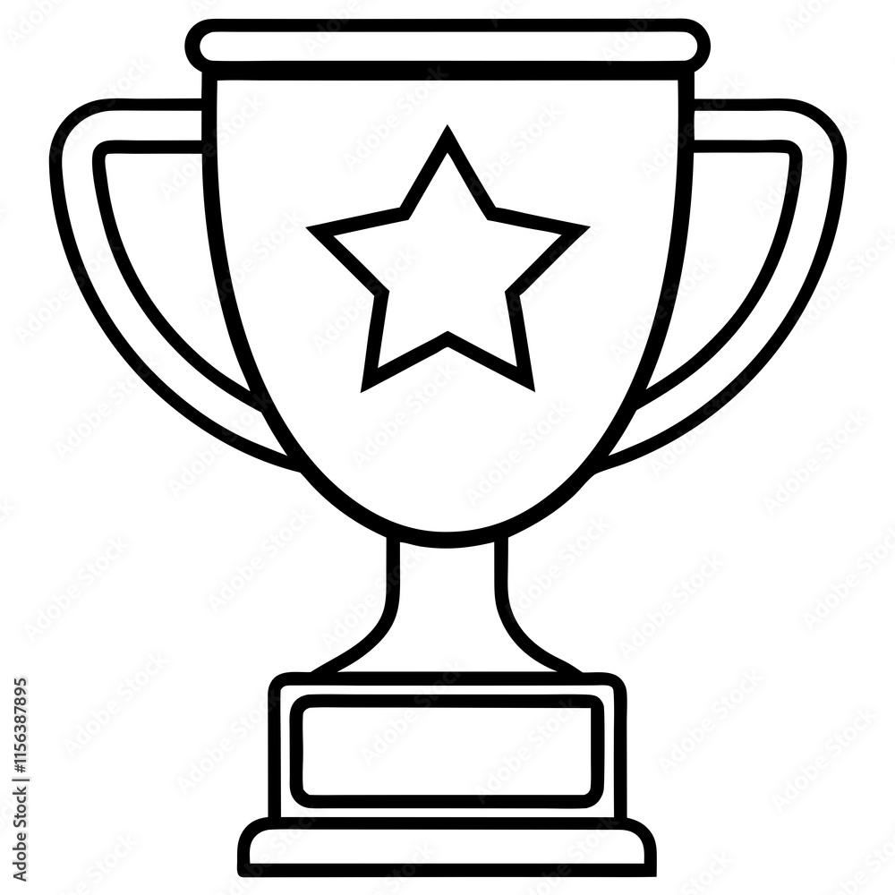 Trophy of Success Line Art Vector Design Trophy of Success Line Art Vector Design