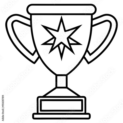 Trophy of Success Line Art Vector Design