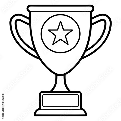 Trophy of Success Line Art Vector Design