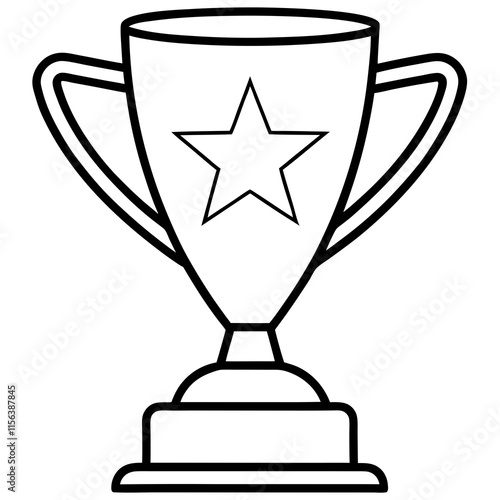 Trophy of Success Line Art Vector Design