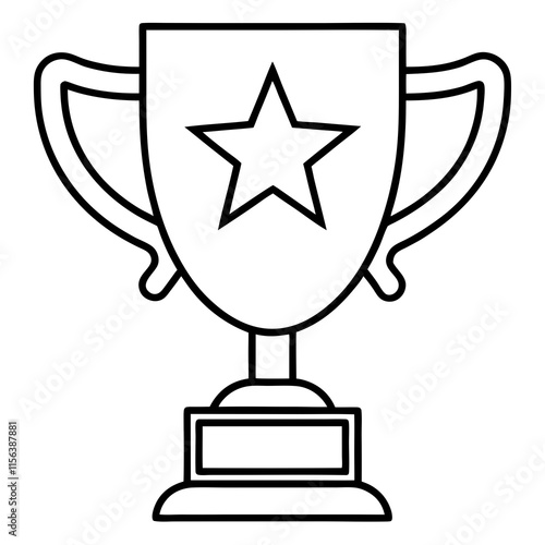 Trophy of Success Line Art Vector Design