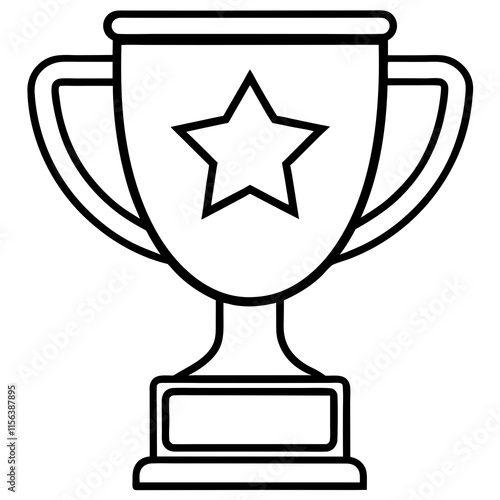 Trophy of Success Line Art Vector Design