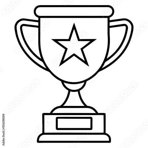 Trophy of Success Line Art Vector Design