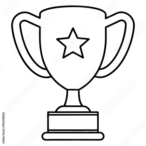 Trophy of Success Line Art Vector Design