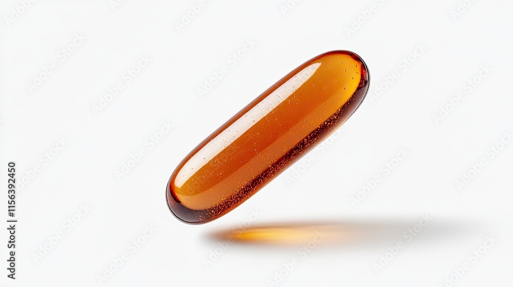 Falling fish oil pill, isolated on a transparent background, showcasing health benefits. Falling fish oil pill, isolated on a transparent background, showcasing health benefits.