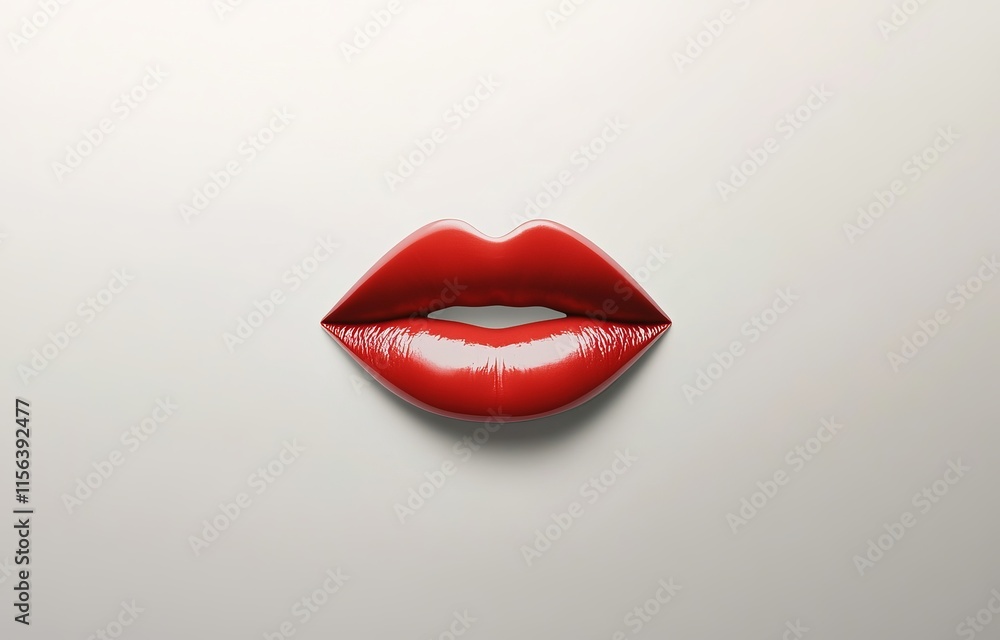 Vibrant red lipstick kiss mark on a crisp white background, symbolizing love and Valentine's Day. Vibrant red lipstick kiss mark on a crisp white background, symbolizing love and Valentine's Day.