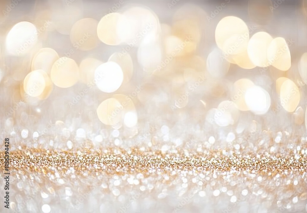 Soft Focus Abstract Background with White and Gold Glittering Bokeh Lights Soft Focus Abstract Background with White and Gold Glittering Bokeh Lights