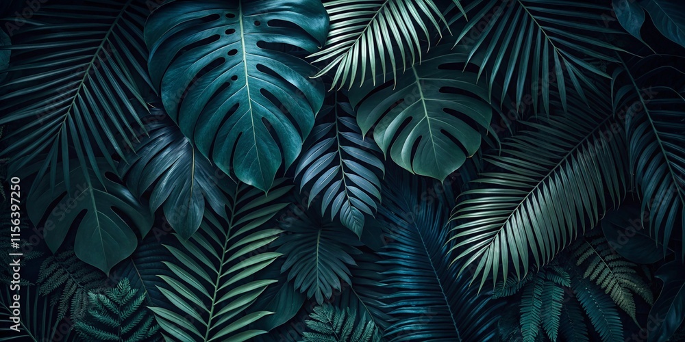 Tropical leaves background with beautiful colors Tropical leaves background with beautiful colors