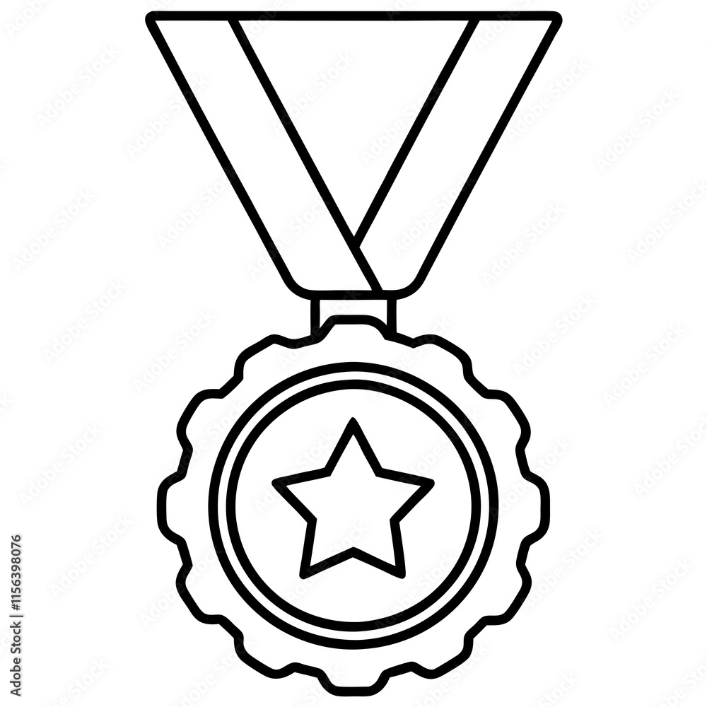 Achievement Medal Line Art Vector Design Achievement Medal Line Art Vector Design