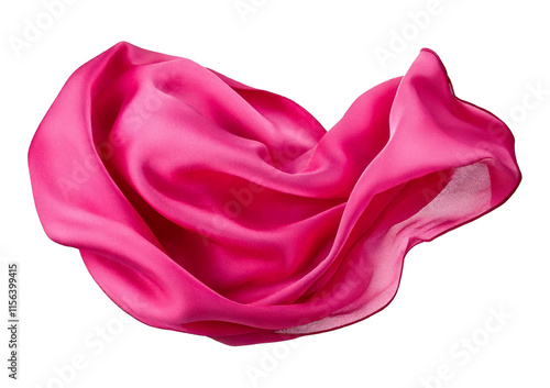 Floating elegant pink fabric isolated on a transparent or white background photo