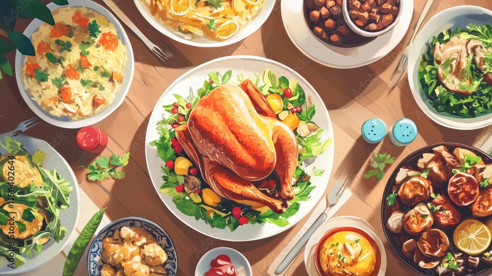 A Thanksgiving Feast: A Delicious and Abundant Table A Thanksgiving Feast: A Delicious and Abundant Table