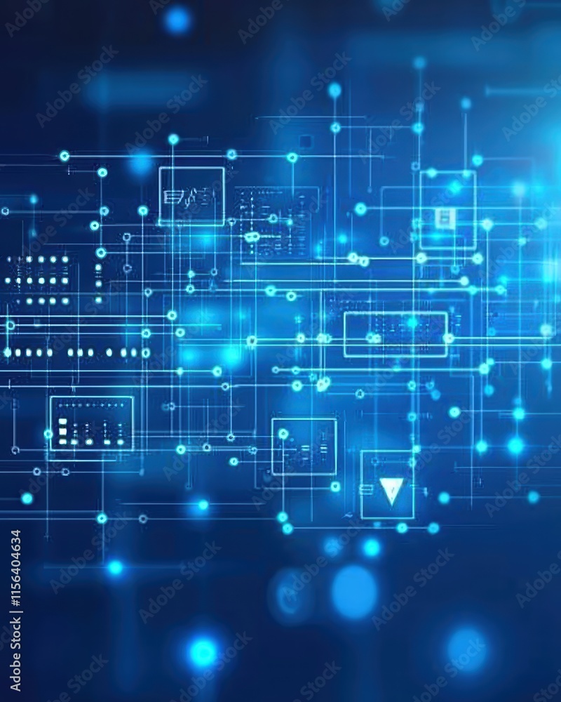Abstract Digital Background with Glowing Blue Lines and Nodes Abstract Digital Background with Glowing Blue Lines and Nodes