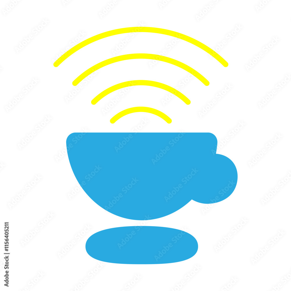 Free Wi-Fi icon with a wireless signal and Free Wi-Fi icon with a wireless signal and