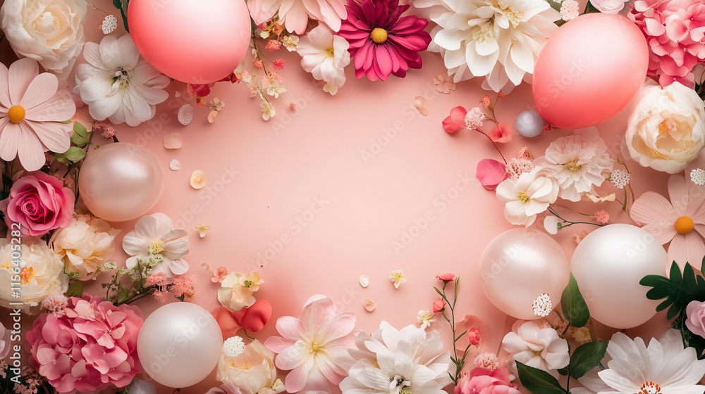 Flowers and Balloons Wallpaper Background Flowers and Balloons Wallpaper Background