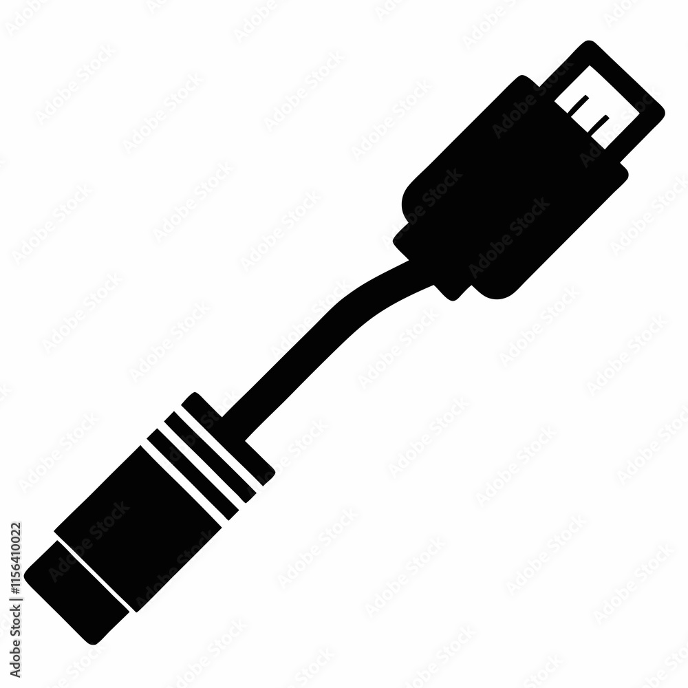 Ethernet Cable Silhouette Vector Art Ethernet Cable Silhouette Vector Art
