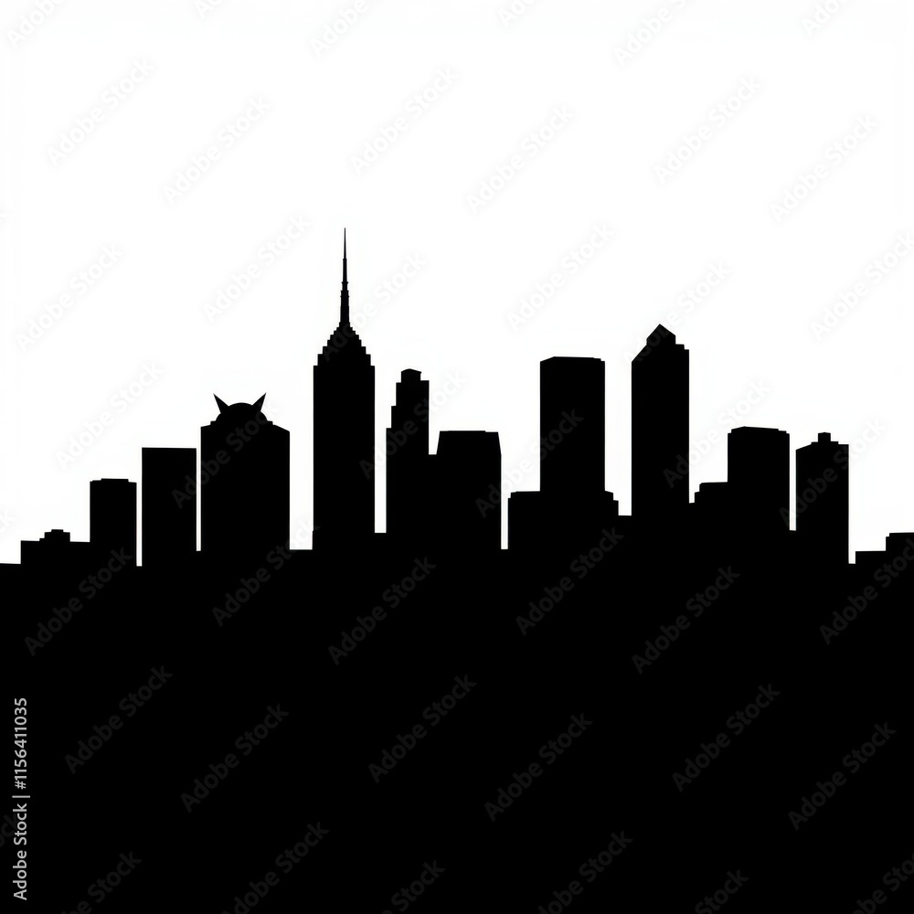 Fototapeta premium City icon. skyline silhouette. cityscape illustration architecture city 