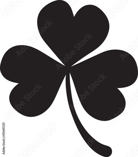 Black clover shamrock icon set.vector illustration on a white background