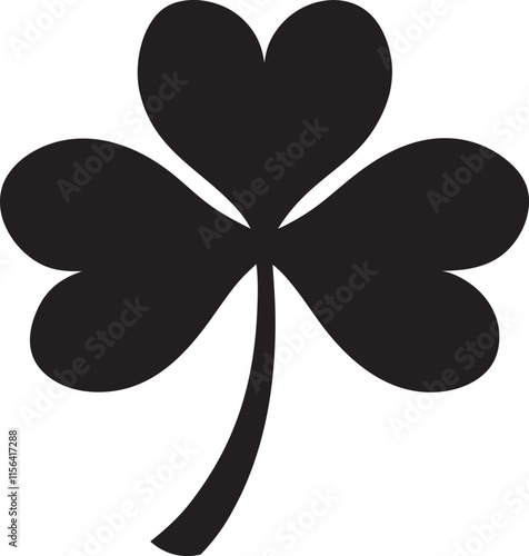 Black clover shamrock icon set.vector illustration on a white background photo