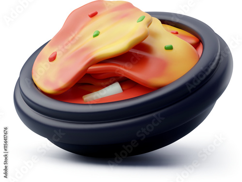 3d Vector Korean traditional Kimchi, Elements tourism concept.