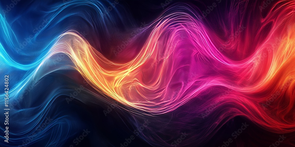 Dynamic abstract light waves in vibrant colors on a dark background, showcasing motion and energy. Dynamic abstract light waves in vibrant colors on a dark background, showcasing motion and energy.