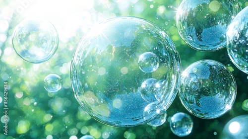 Wallpaper Mural Sparkling Bubbles  Nature Background  Clean  Pure  Shiny  Transparent Spheres Torontodigital.ca
