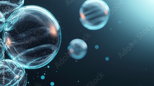 Sparkling Bubbles  Abstract Clean Purity Design