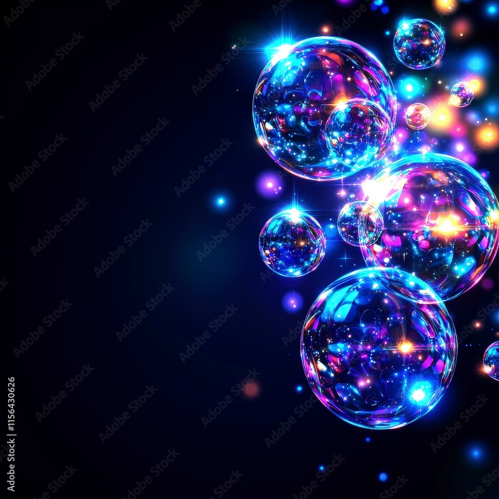 Sparkling Bubbles Abstract Shiny Dark Background Magic Purity Cleanliness Sparkling Bubbles Abstract Shiny Dark Background Magic Purity Cleanliness