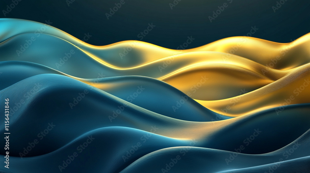 Obraz premium The background image is glowing in gold and blue.