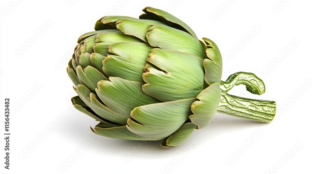 Fototapeta premium Unique High-Detail Artichoke with Textured Green Leaves