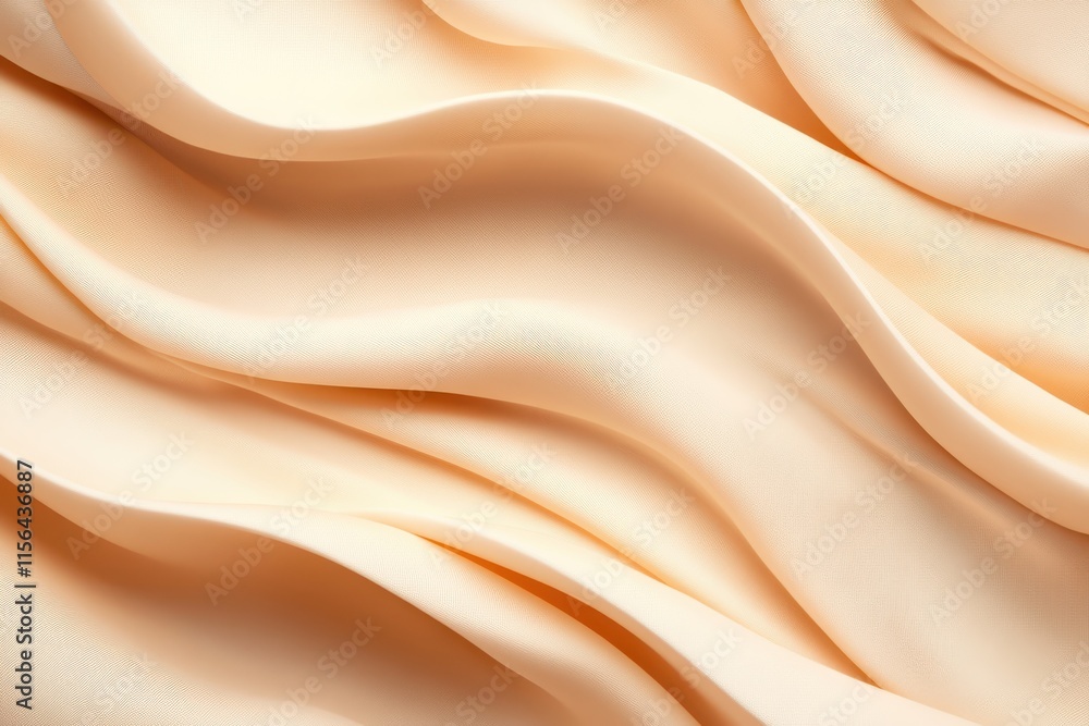 Fototapeta premium Minimalist soft cream fabric folds with subtle textures and shadows