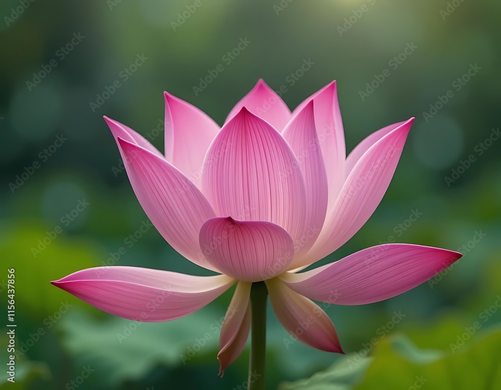 A Pink Lotus Flower Blooms Beautifully in Nature A Pink Lotus Flower Blooms Beautifully in Nature