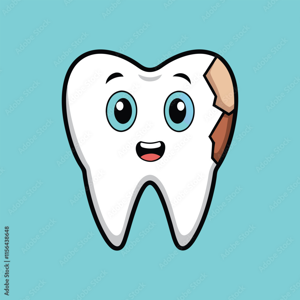 Damaged & broken tooth cartoon vector illustration Damaged & broken tooth cartoon vector illustration