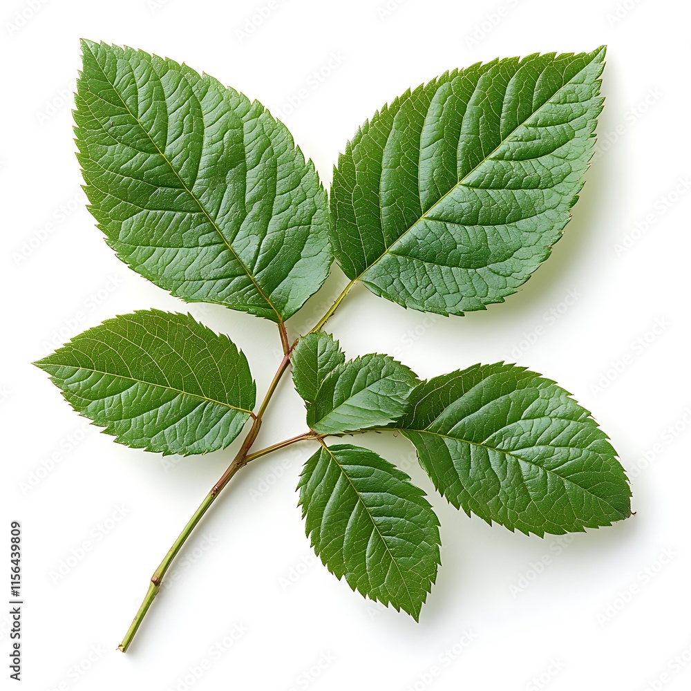Fototapeta premium Examining green leaves close-up botanical study natural environment