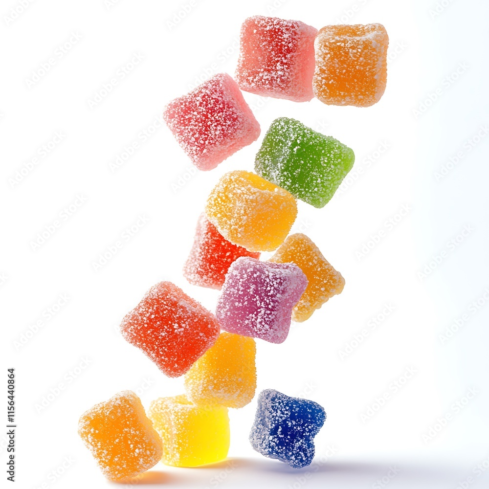 Colorful gummy candy falling studio food photography bright light Colorful gummy candy falling studio food photography bright light