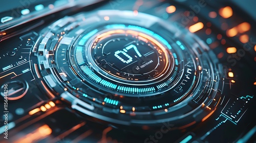 Wallpaper Mural Futuristic Interface Showing Digital Countdown Timer Torontodigital.ca