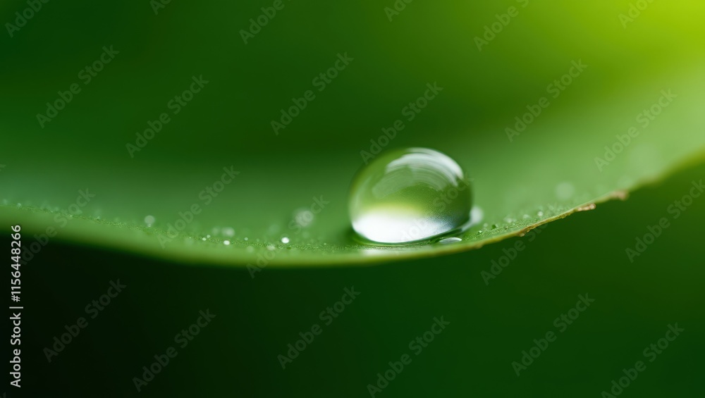 Close-up view of a single water droplet on a leaf, symbolizing purity and environmental beauty, suitable for eco-themed designs. Close-up view of a single water droplet on a leaf, symbolizing purity and environmental beauty, suitable for eco-themed designs.