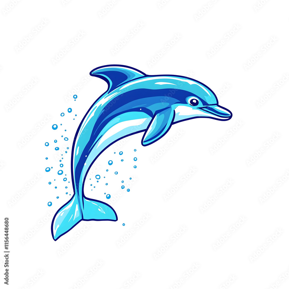 A playful dolphin icon jumping out of water, with simple clean lines and a turquoise color palette isolated in a transparent background, generative ai A playful dolphin icon jumping out of water, with simple clean lines and a turquoise color palette isolated in a transparent background, generative ai